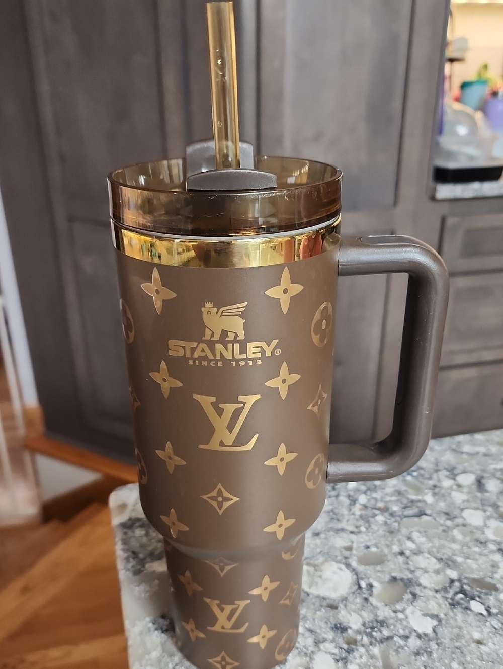 Stanley x LV Monogram Brown Travel Tumbler
